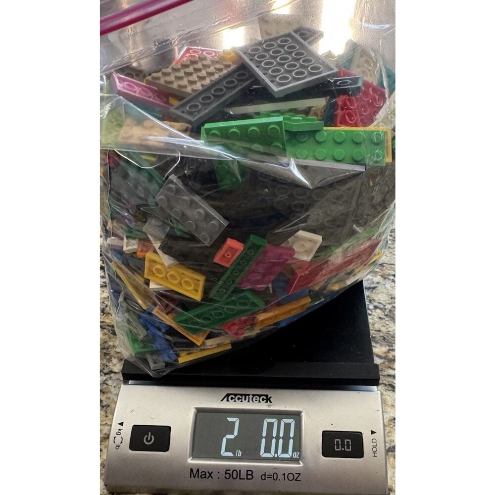 LEGO Mixed Tile Lot Flat Mixed COLORS- 2 Pounds